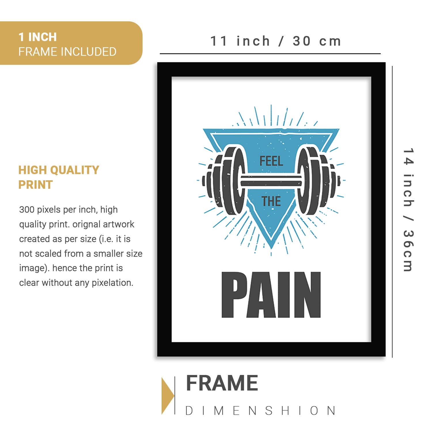 Gym Wall Poster with Frame for Wall Decor-Kotart