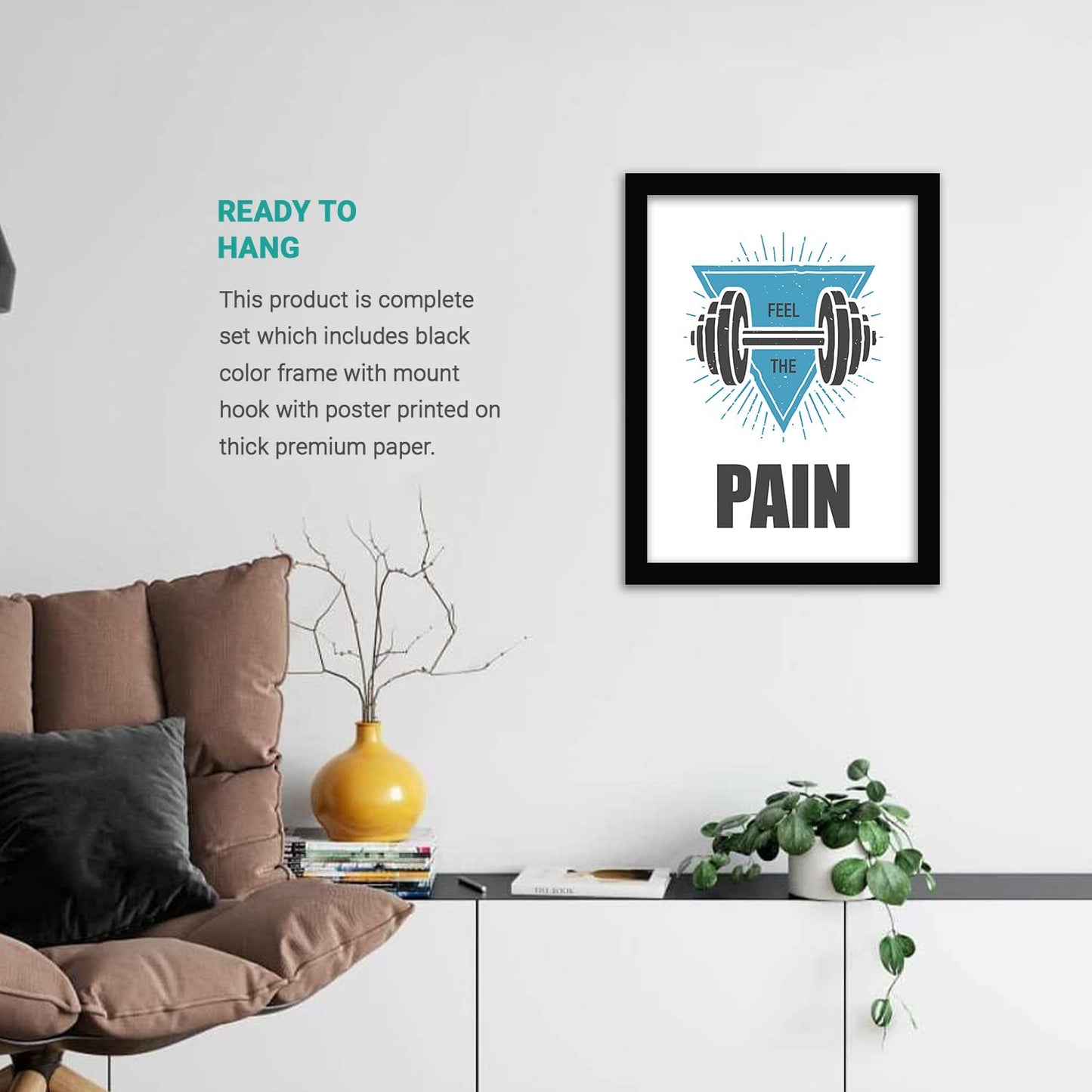 Gym Wall Poster with Frame for Wall Decor-Kotart