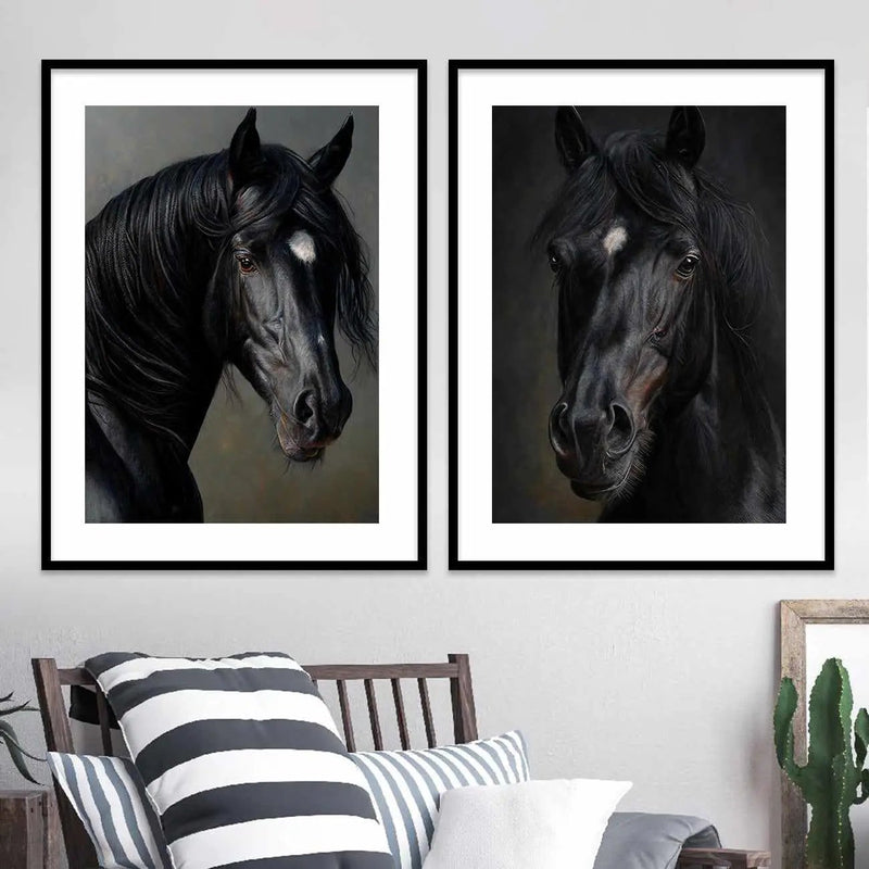 Horse Posters with Frame for Living Room Bedroom Home and Office Wall Decor-Kotart