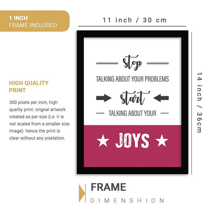 Inspirational Quotes Wall Posters with Frame for Home and Office Decor-Kotart