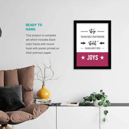 Inspirational Quotes Wall Posters with Frame for Home and Office Decor-Kotart