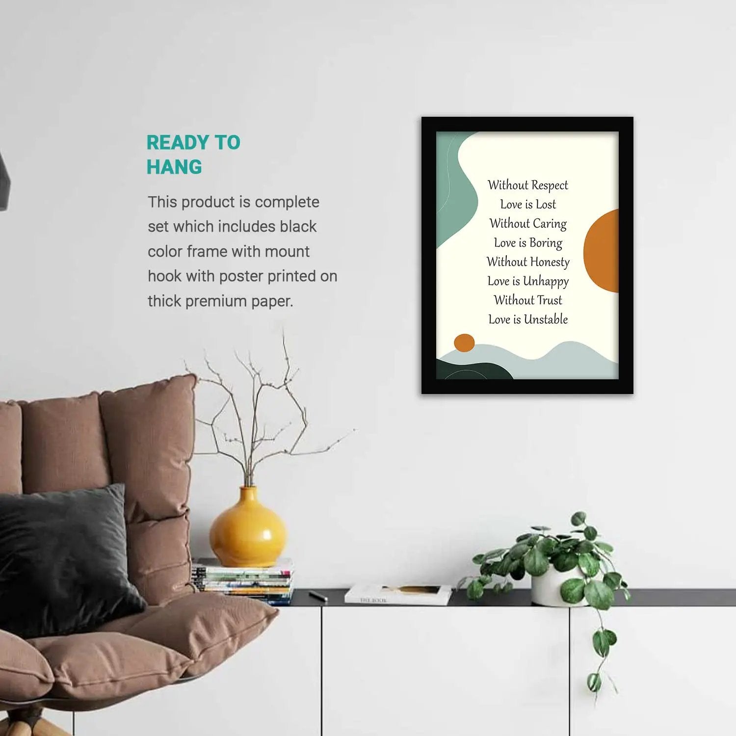 Inspirational Quotes Wall Posters with Frame for Home and Office Wall ...
