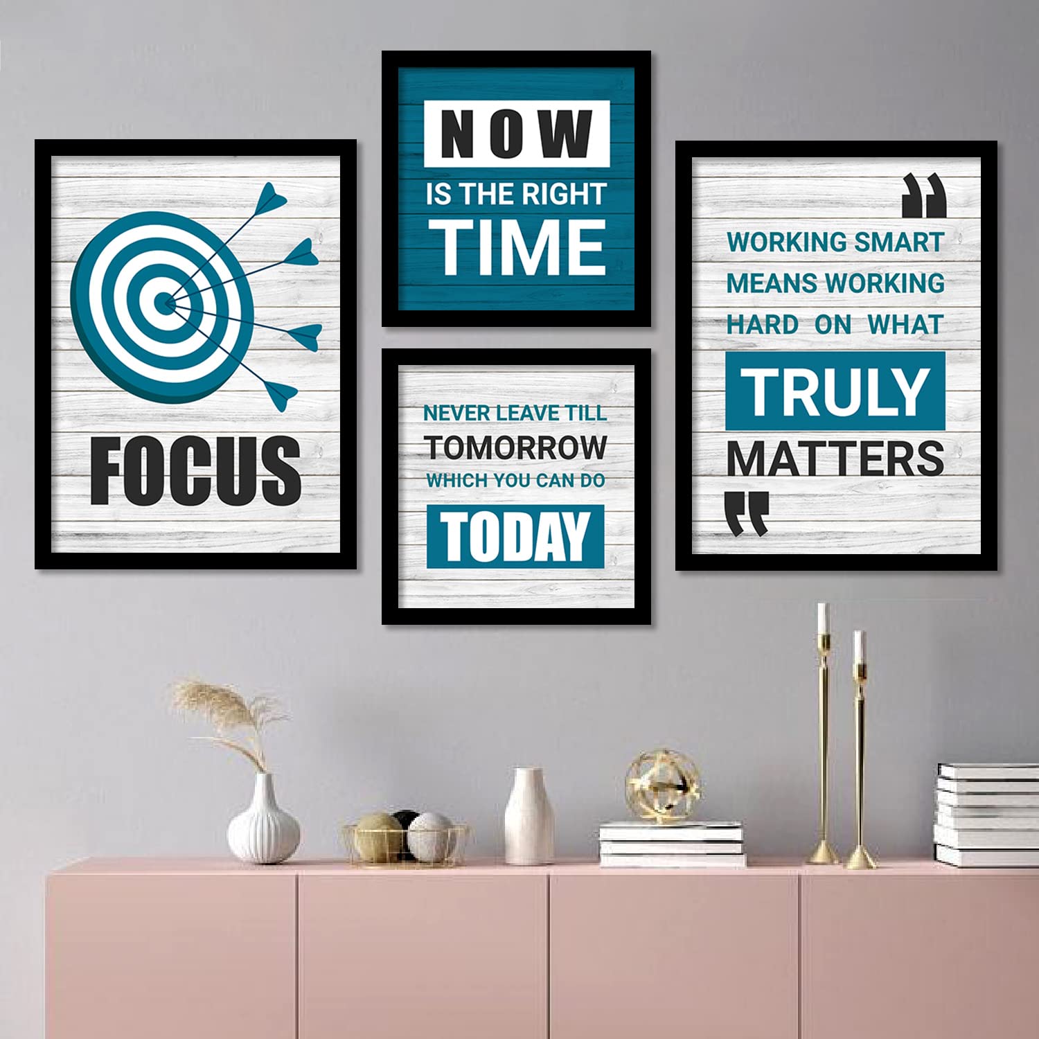 Motivational Quotes Framed Posters for Home and Office Decor - Wall Art ...