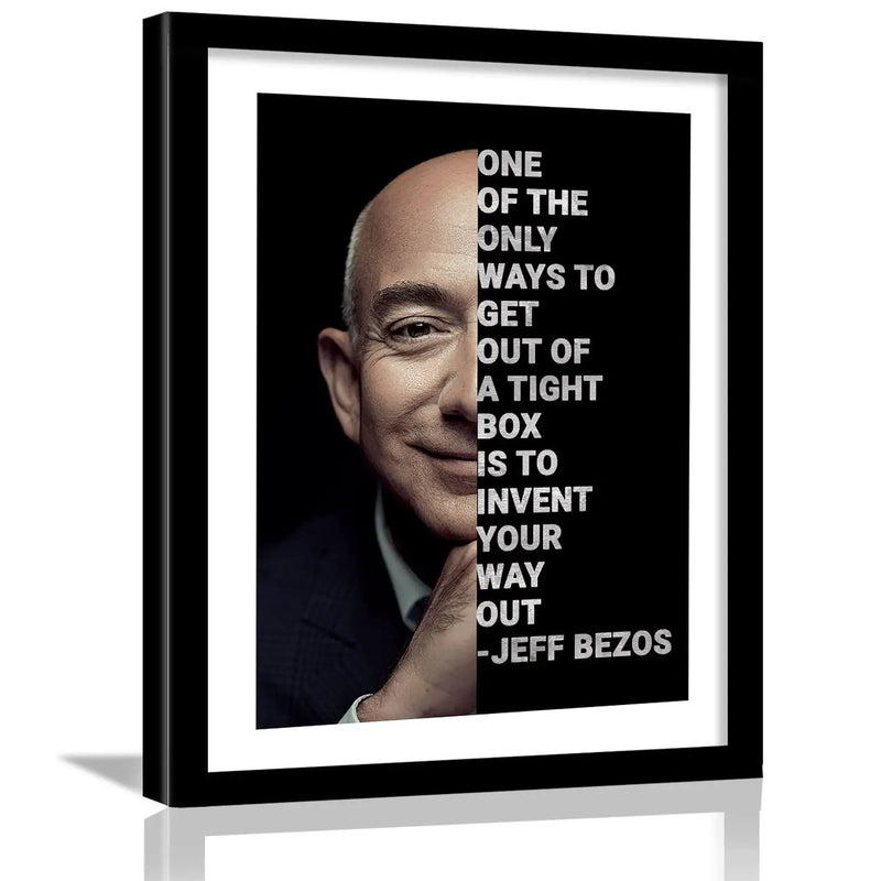 Jeff Bezos Quotes Framed Wall Poster-Kotart