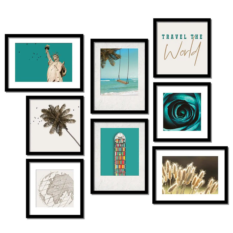 KOTART Prints Modern Art Wall Decor Framed Prints for Bedroom Living Room - Framed Wall Prints with Frame - Print for Wall Decoration - Wall Decoration Items ( 11x14 inch ) Set of 8 by Kotart
