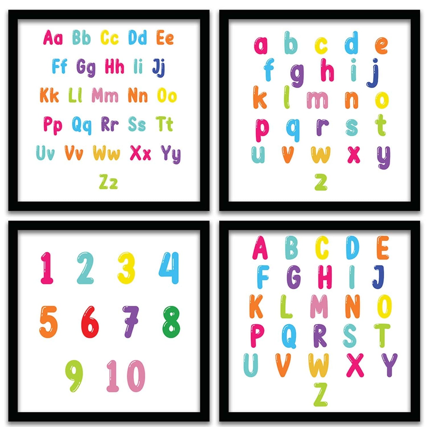 Kids Rooms Wall Decor Posters with Frame - Set of 4-Kotart