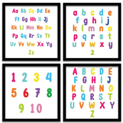 Kids Rooms Wall Decor Posters with Frame - Set of 4-Kotart