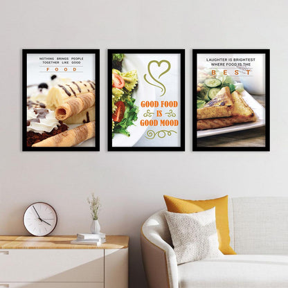 Kitchen Quotes Framed Wall Posters with Frame for Restaurant Bar Wall Decor-Kotart