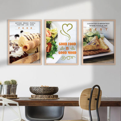 Kitchen Quotes Framed Wall Posters with Frame for Restaurant Bar Wall Decor-Kotart