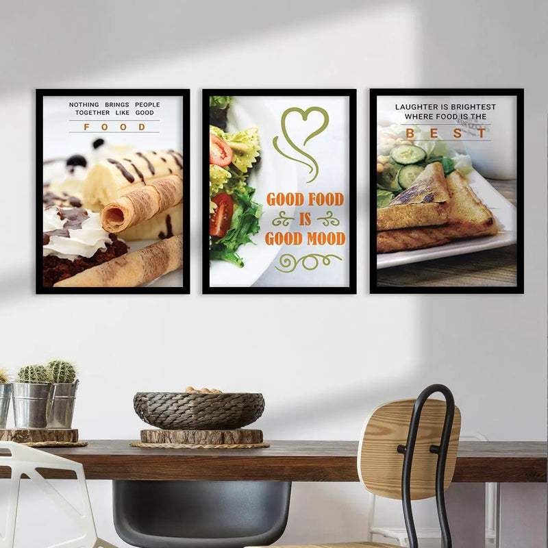 Kitchen Quotes Framed Wall Posters with Frame for Restaurant Bar Wall Decor-Kotart