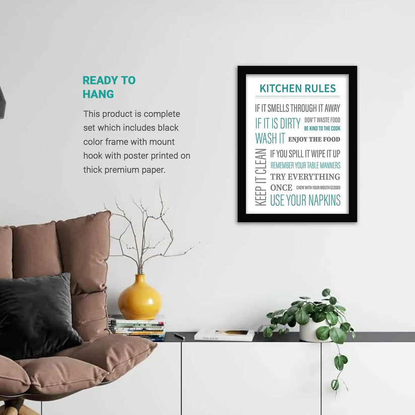 Kitchen Rules Wall Poster for Kitchen Restaurant Decor – Kotart