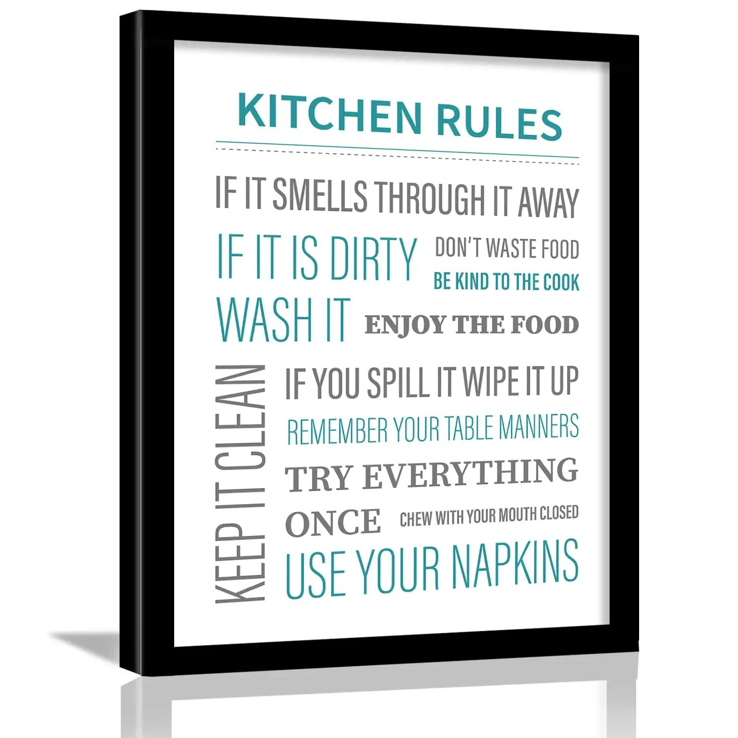 Kitchen Rules Wall Poster for Kitchen Restaurant Decor - Kotart