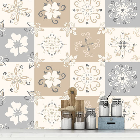 Kotart – Decorative Wall Tile Stickers for Kitchen Bathroom Stairs – Self Adhesive Colorful Printed Vinyl Tile Sticker ( 6 x 6 inch, Pack of 30 )-Kotart