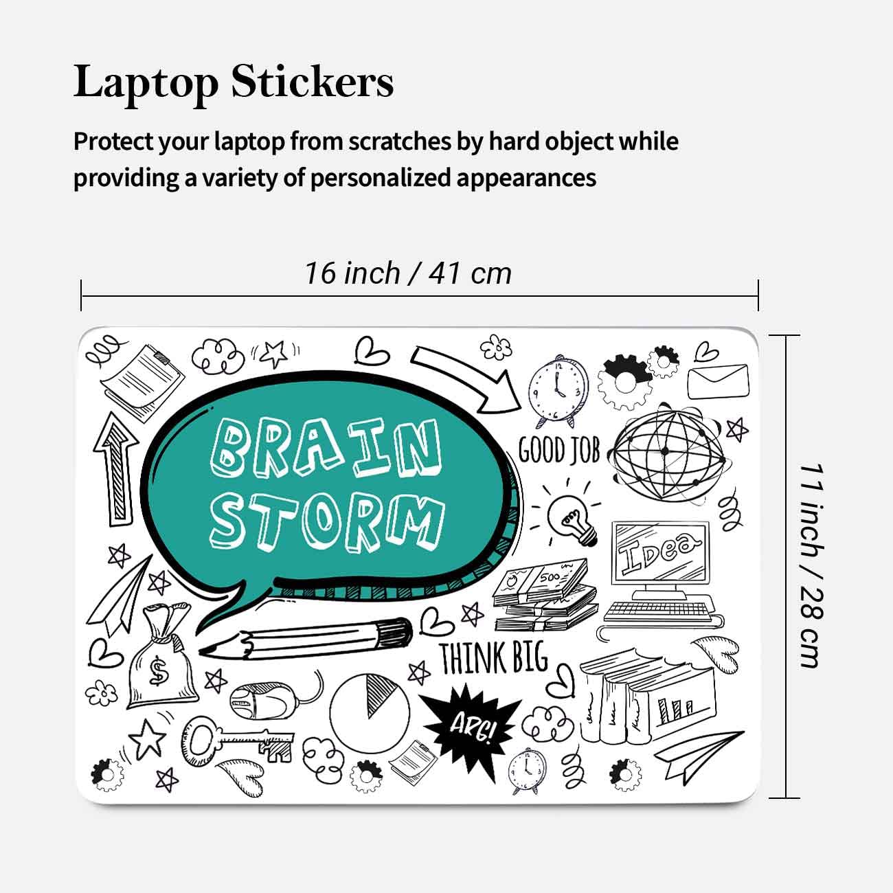 Kotart Doodle Style Laptop Skin for Acer Dell HP LG Apple Lenovo and All Laptops ( Upto 16 inch ) - HD Printed Laptop Skins (Style05)-Kotart