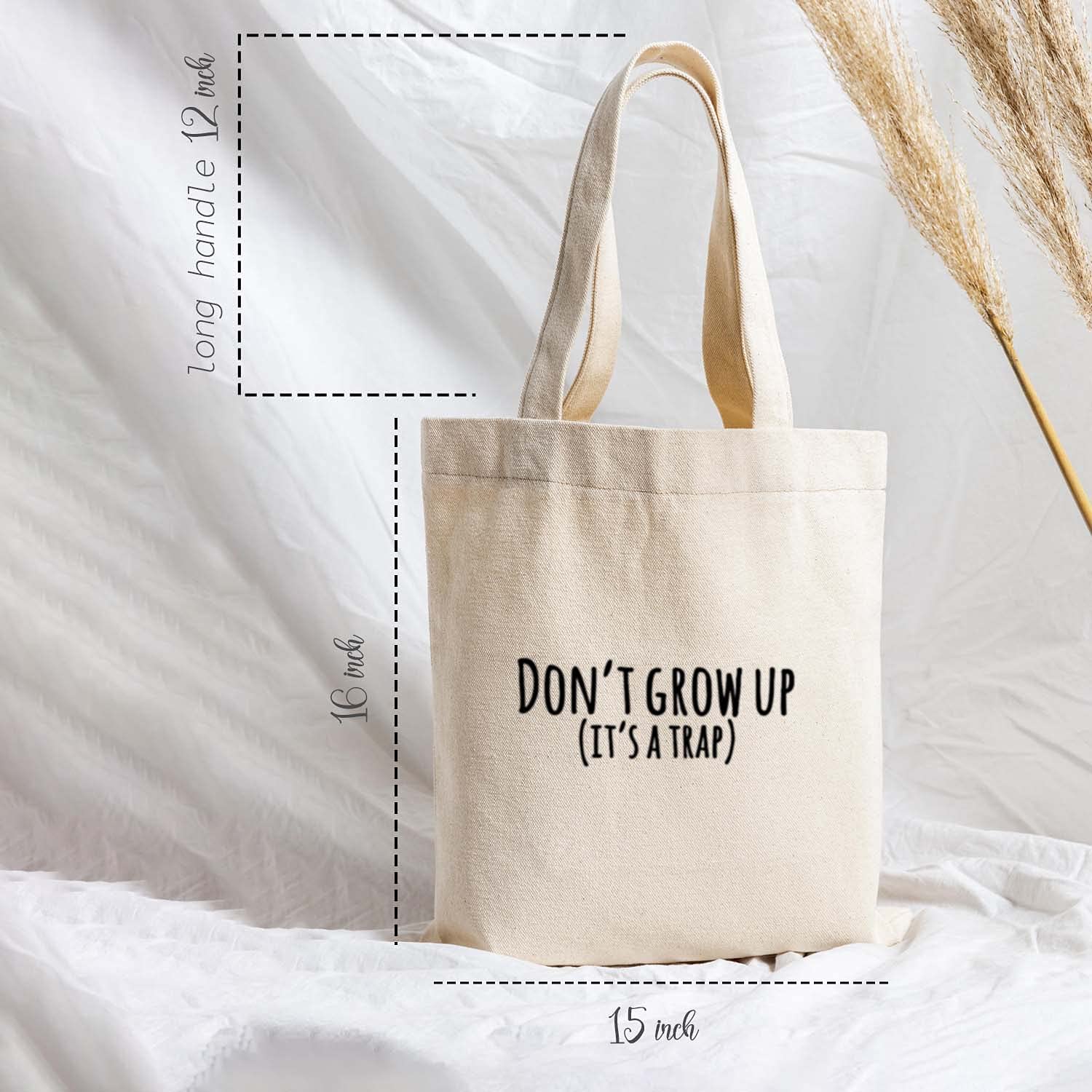 Kotart - Graphic Printed Cotton Tote Bag - Designer Reusable Shopping /  Grocery Bag - Multipurpose Canvas Shopping Tote Bag with Long Handle - ( 15  x