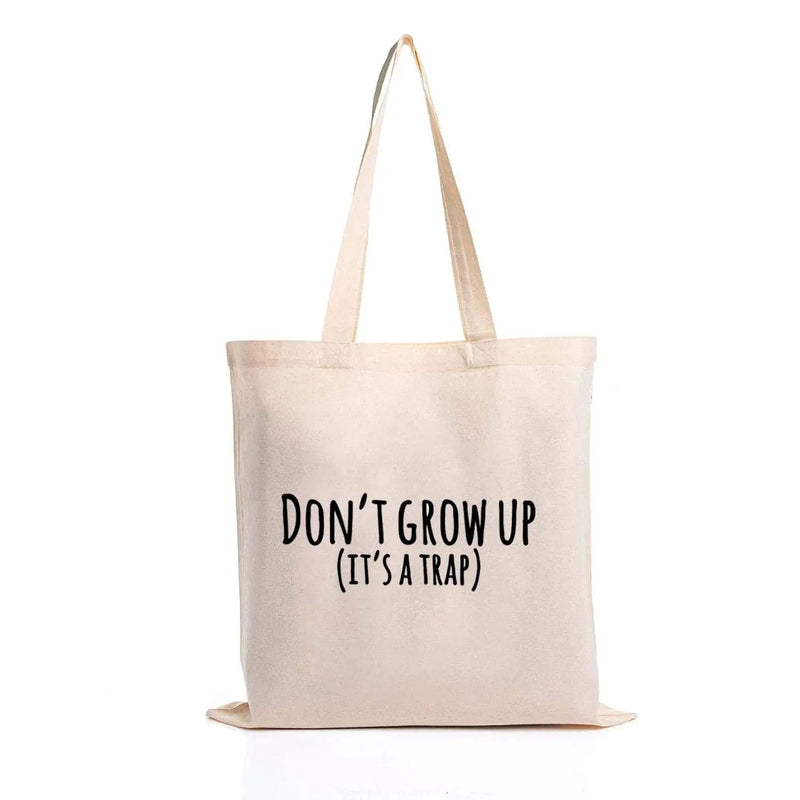 Kotart - Graphic Printed Cotton Tote Bag - Designer Reusable Shopping / Grocery Bag - Multipurpose Canvas Shopping Tote Bag with Long Handle - ( 15 x 16 inch , Natural Beige) (tote02)-Kotart