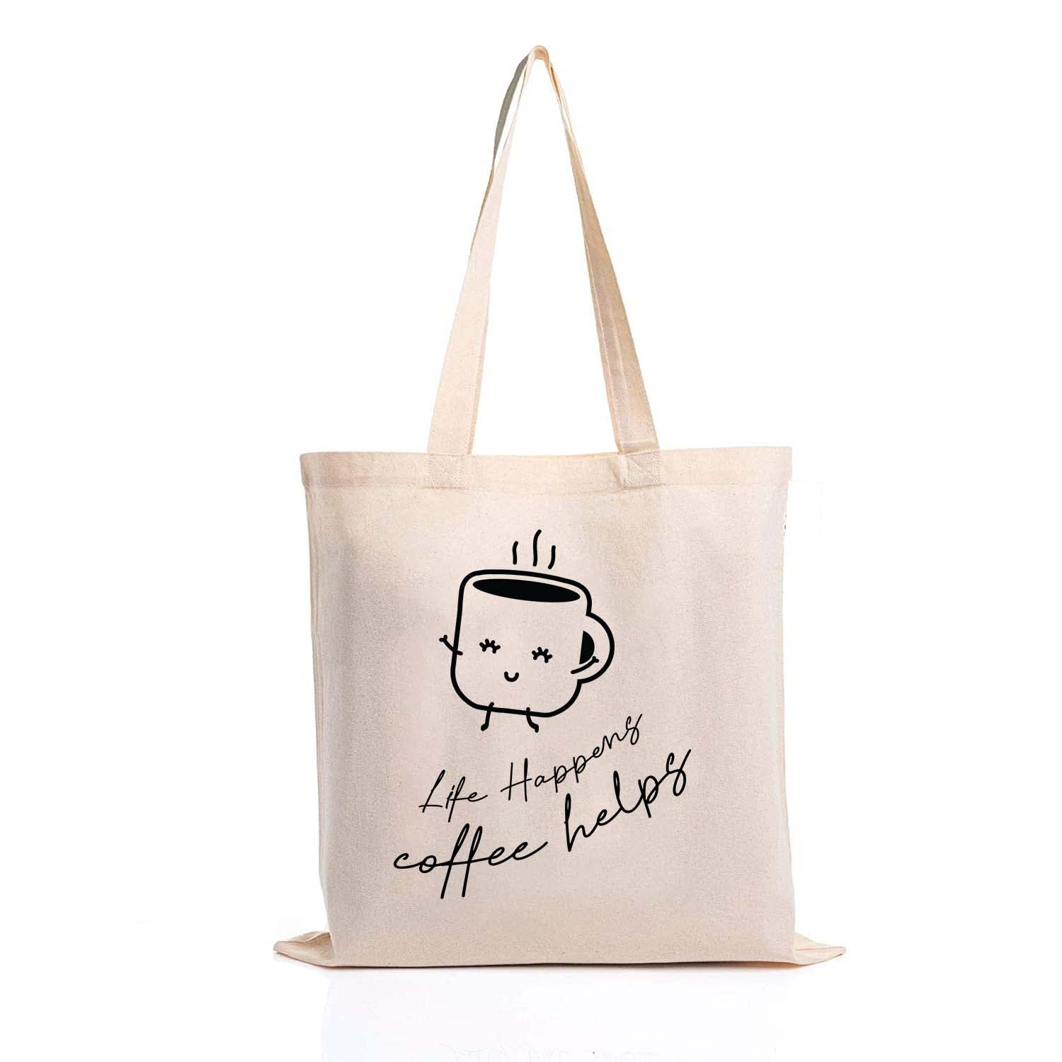 Kotart Graphic Printed Cotton Tote Bag for Women Reusable Cute Printed  Shopping Grocery Bag Multipurpose Canvas Shopping Tote Bag with Long