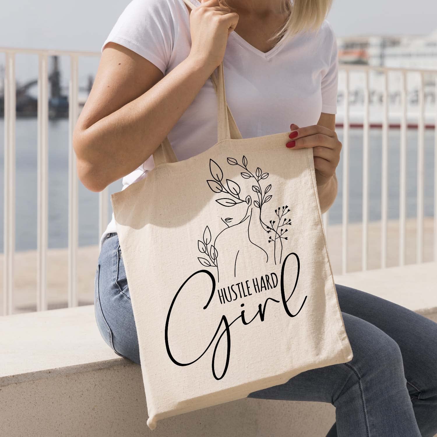 Kotart - Graphic Printed Cotton Tote Bag - Designer Reusable Shopping /  Grocery Bag - Multipurpose Canvas Shopping Tote Bag with Long Handle - ( 15  x