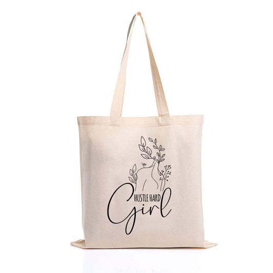 Kotart - Graphic Printed Cotton Tote Bag for Women - Reusable Cute Printed Shopping / Grocery Bag - Multipurpose Canvas Shopping Tote Bag with Long Handle - ( 15 x 16 inch , Natural Beige)-Kotart