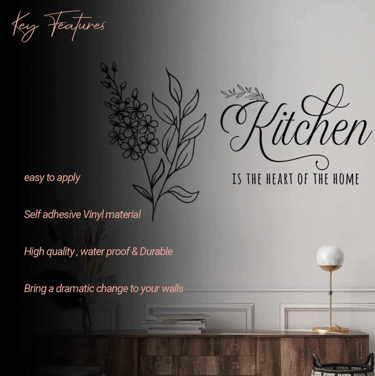 Kotart Kitchen Quotes Wall Stickers / Wall Decals - Wall Sticker for Kitchen - Coffee Quotes Sticker-Kotart