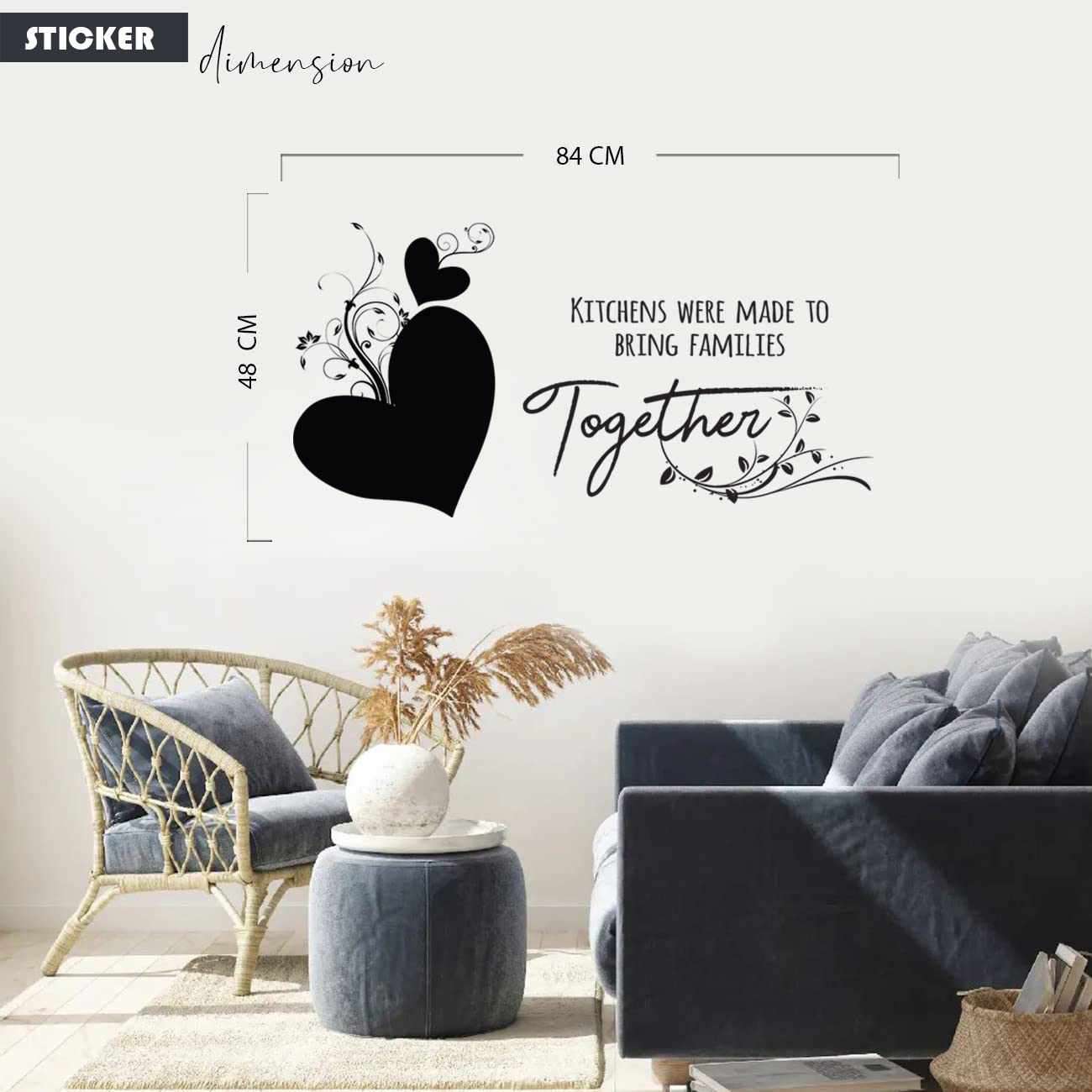 Kotart Kitchen Quotes Wall Stickers / Wall Decals - Wall Sticker for Kitchen - Coffee Quotes Sticker-Kotart