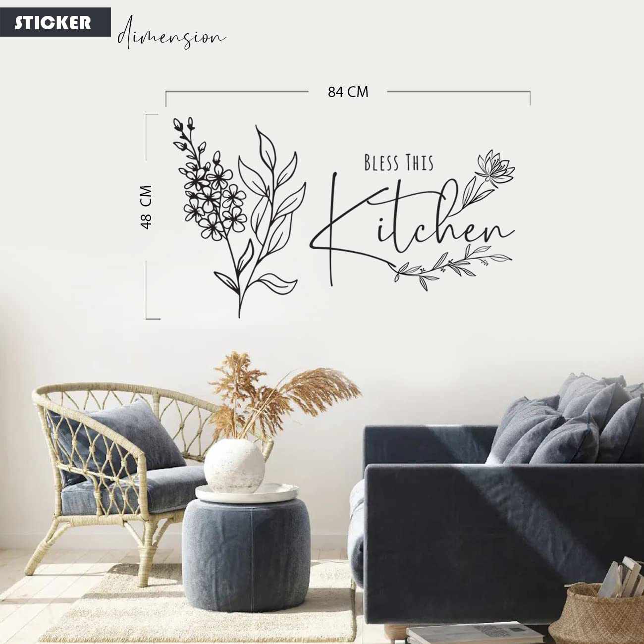 Kotart Kitchen Quotes Wall Stickers / Wall Decals - Wall Sticker for Kitchen - Coffee Quotes Sticker-Kotart