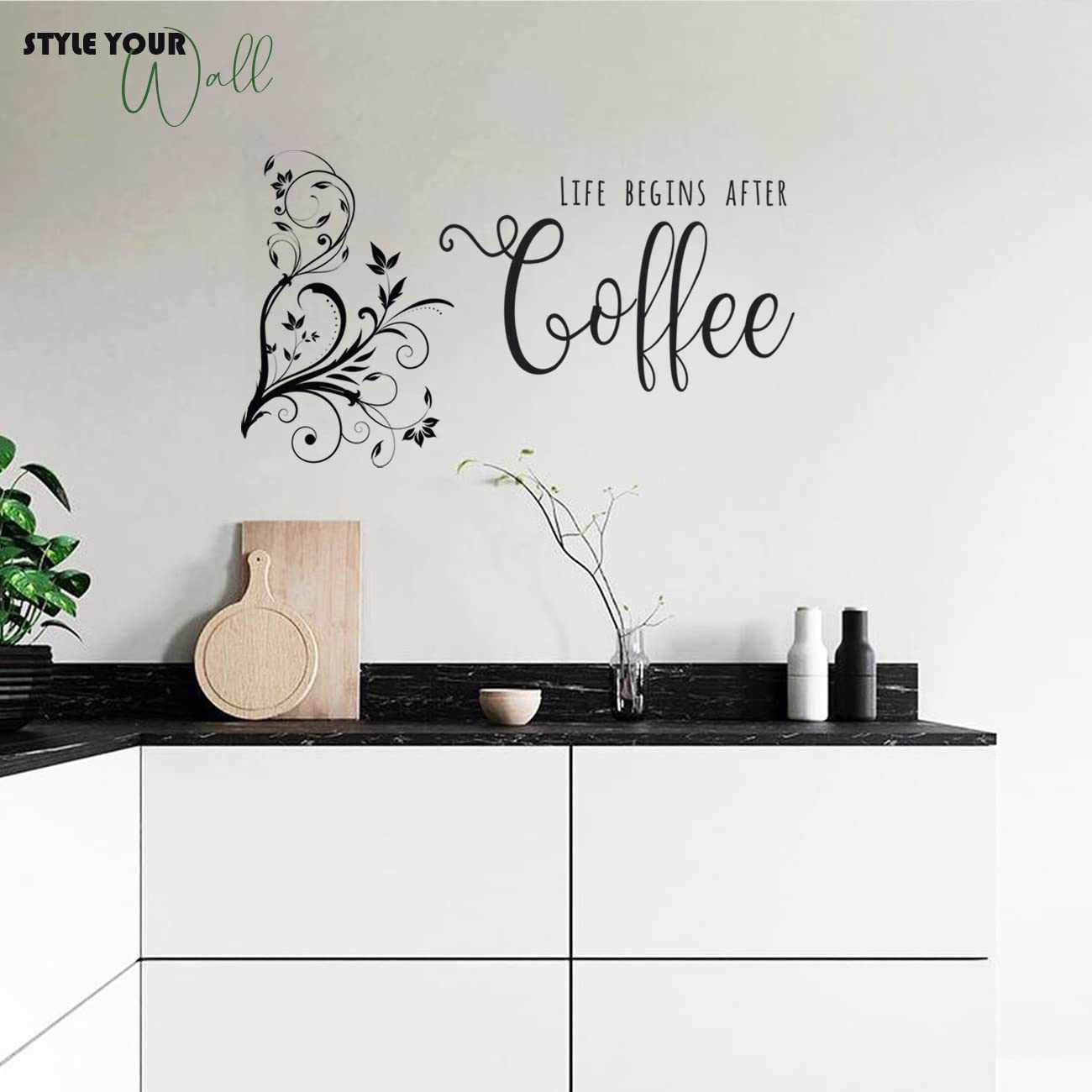 Kotart Kitchen Quotes Wall Stickers / Wall Decals - Wall Sticker for Kitchen - Coffee Quotes Sticker-Kotart