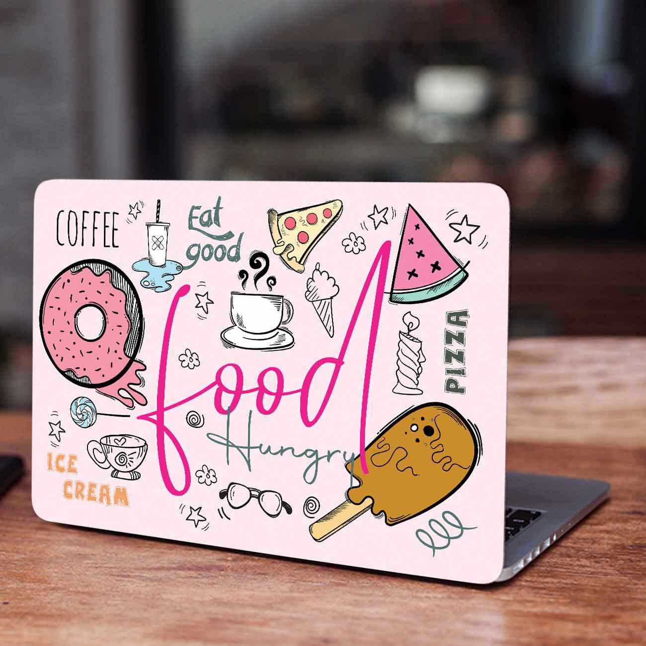 Kotart Laptop Skins for All Laptops Upto inch Doodle Style for Food  Lovers HD Vinyl Printed Laptop Stickers Food Items Doodling Design