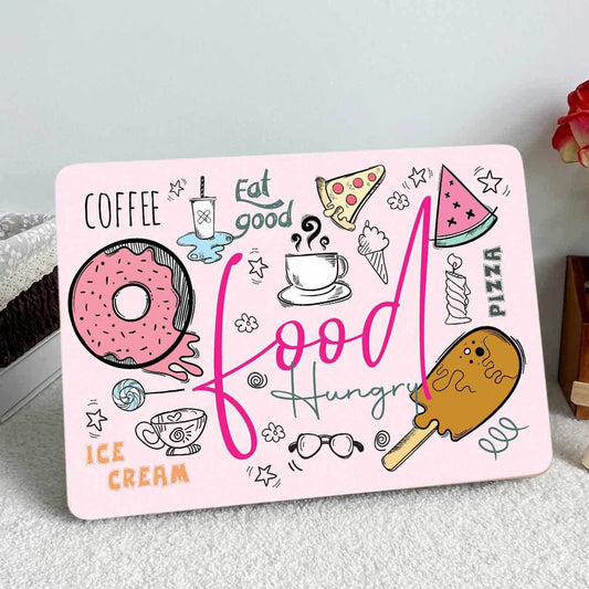 Kotart Laptop Skins for All Laptops Upto 15.6 inch - Doodle Style for Food Lovers HD Vinyl Printed Laptop Stickers - Food Items Doodling Design Printed Laptop Skin-Kotart