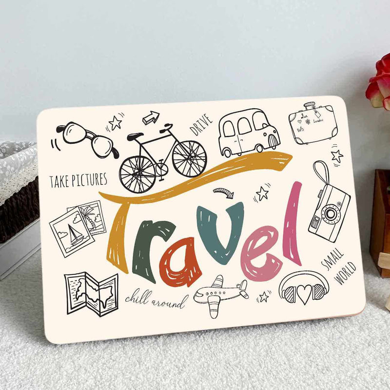 Kotart Laptop Skins for All Laptops Upto 15.6 inch - Travel Theme Doodle Style HD Vinyl Printed Laptop Stickers - Doodling Design Printed Laptop Skin (Style03) by Kotart store