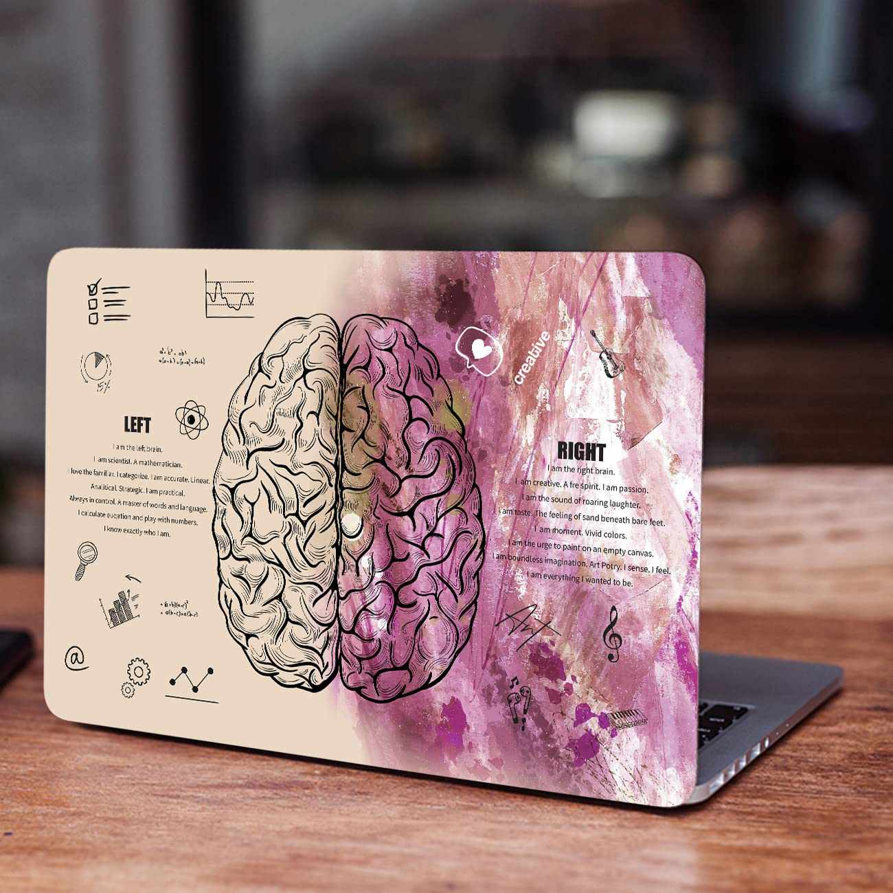 Kotart Left Vs Right Brain Doodle Art Laptop Skin for Acer Asus Lenovo
