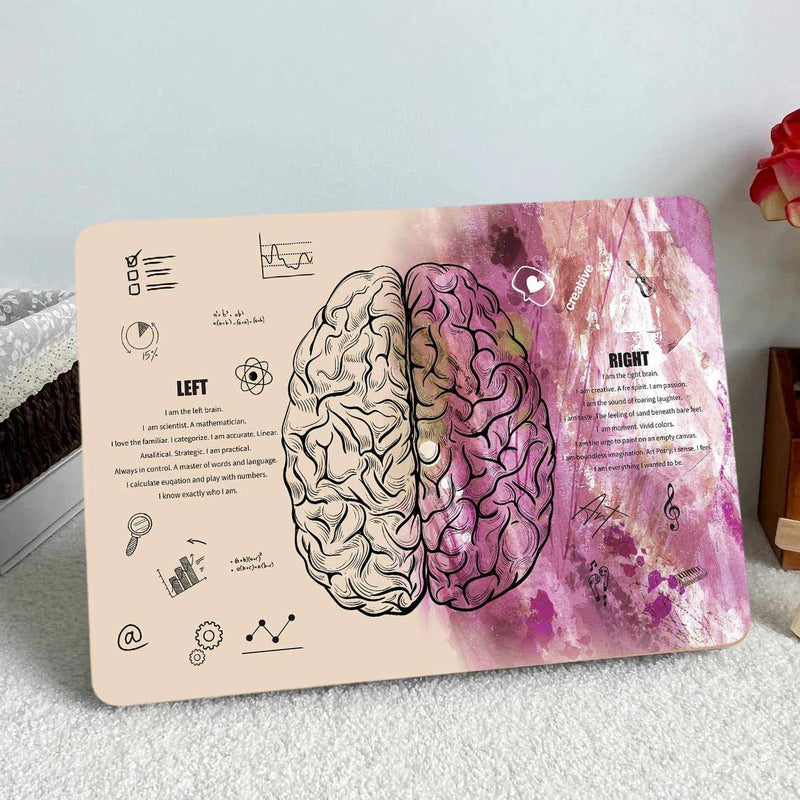 Kotart Left Vs Right Brain Doodle Art Laptop Skin for Acer Asus Lenovo Dell HP Apple Laptop Upto 16 Inch - HD Printed Vinyl Laptop Stickers for All Laptops (Pink , 16 x 11 inch )-Kotart