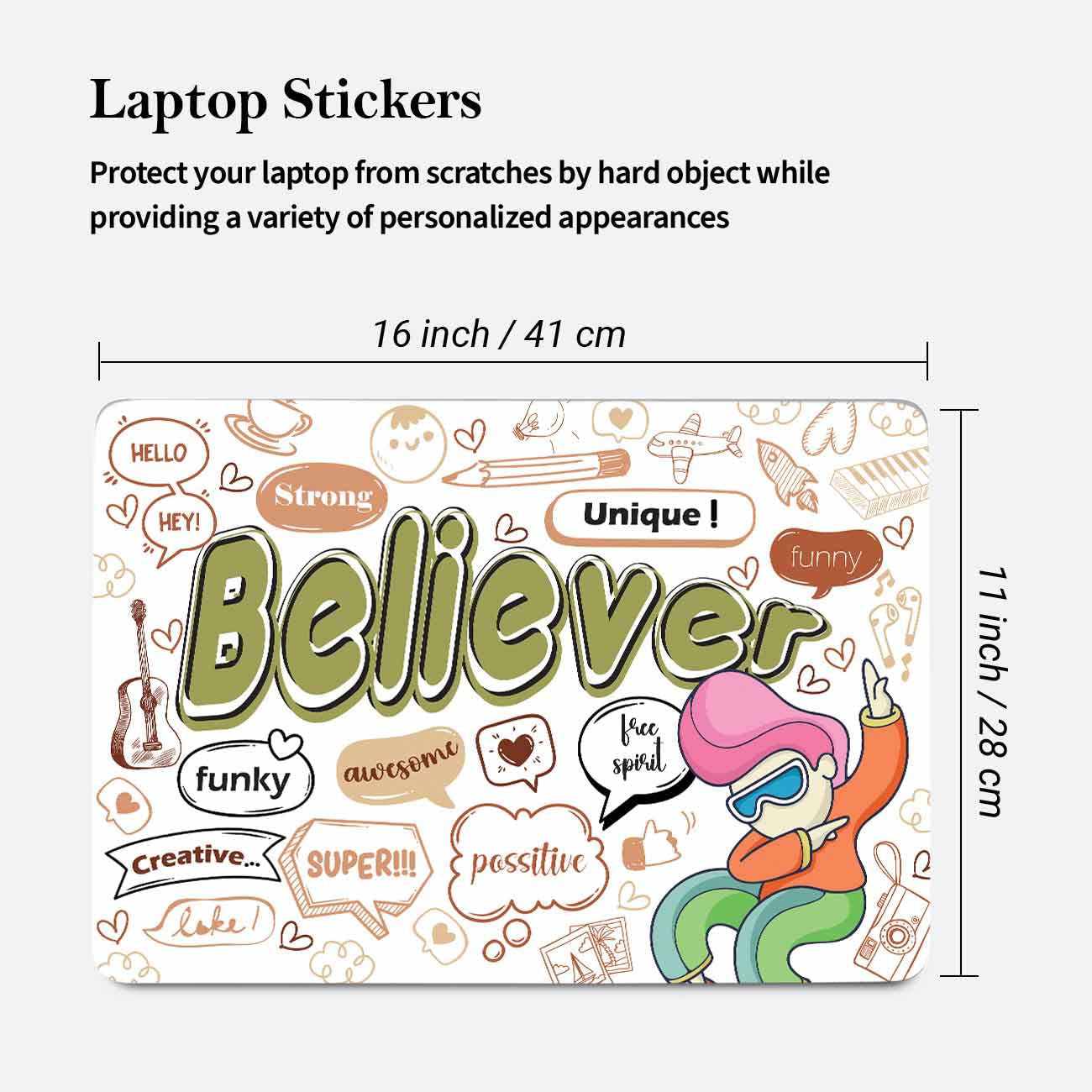 Kotart Motivational Doodle Art Laptop Skin for Acer Asus Lenovo Dell H