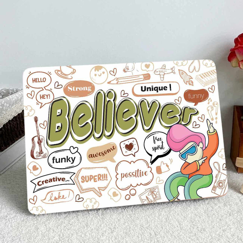 Kotart Motivational Doodle Art Laptop Skin for Acer Asus Lenovo Dell HP Apple Laptop Upto 16 Inch - Believe HD Printed Vinyl Laptop Stickers for All Laptops (Style05) by Kotart store