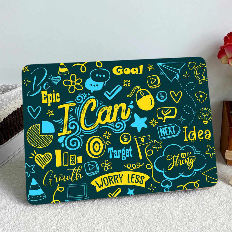 Kotart Motivational Quote Doodle Art Printed Self Adhesive Laptop Decals for All Laptops - Graphic Printed Vinyl Laptop Skins for LG HP Acer Asus Dell Apple and All Laptop Upto 15.6 inch by Kotart store