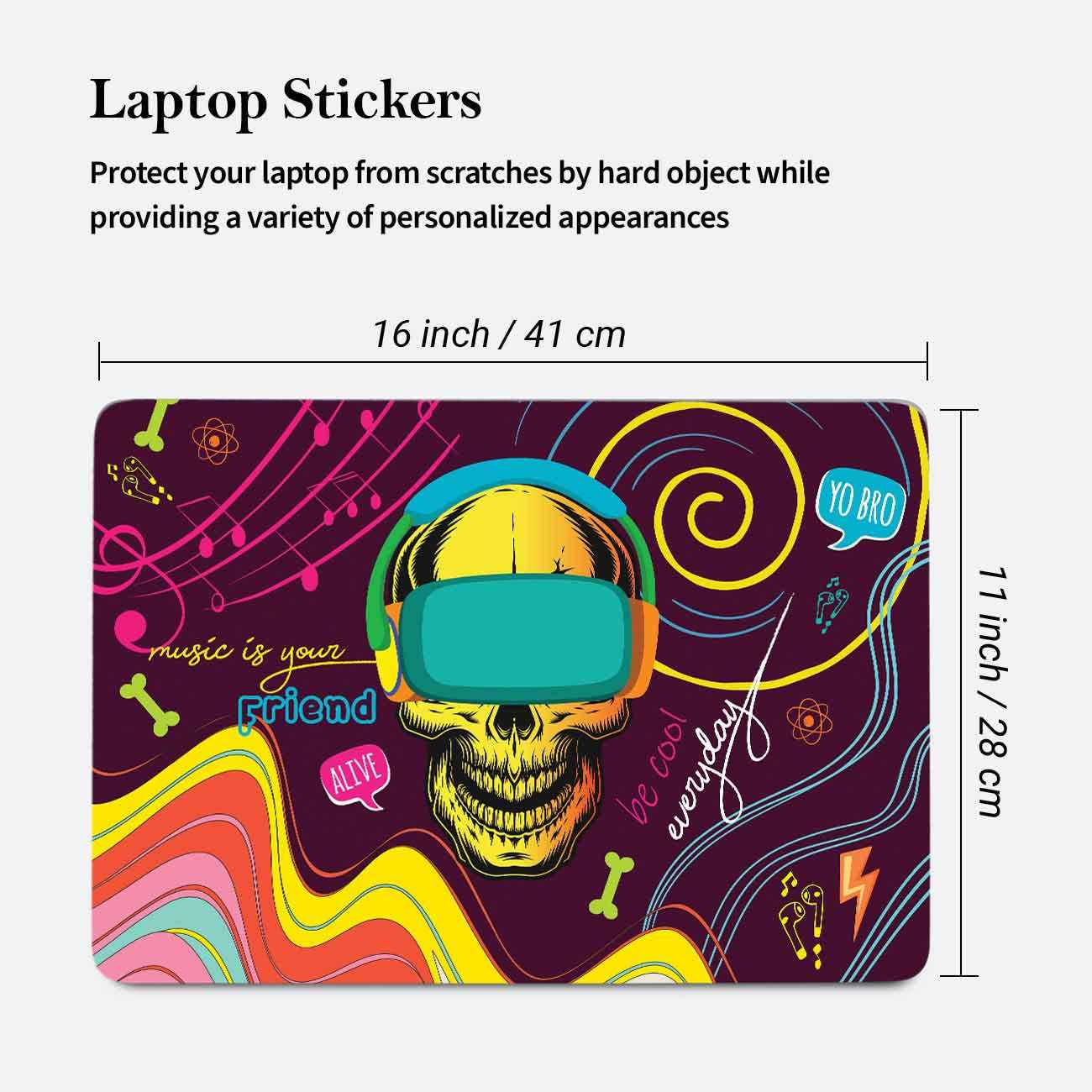 Kotart Psychedelic Art HD Printed Vinyl Laptop Skin for HP Dell Acer A