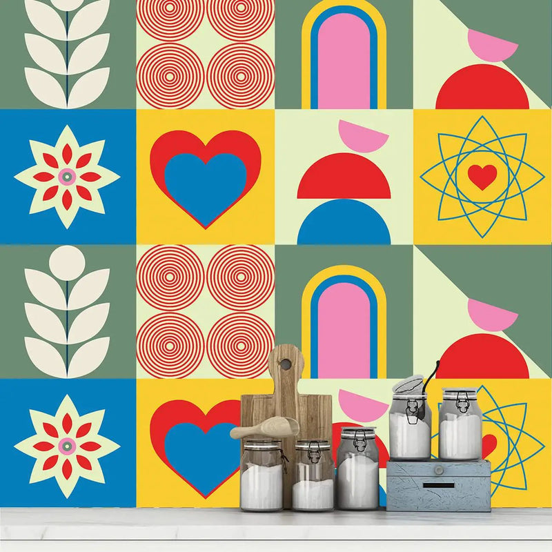 Kotart – Self Adhesive Decorative Wall Tile Stickers for Kitchen Bathroom Stairs – Graphic Printed Vinyl Tile Sticker ( 6 x 6 inch, Pack of 30 )-Kotart
