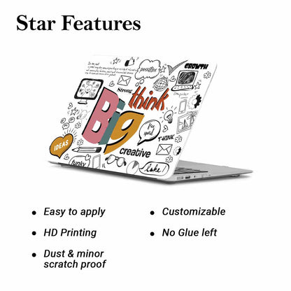Kotart Think Big Motivational Doodle Art Laptop Skin for Acer Asus Len