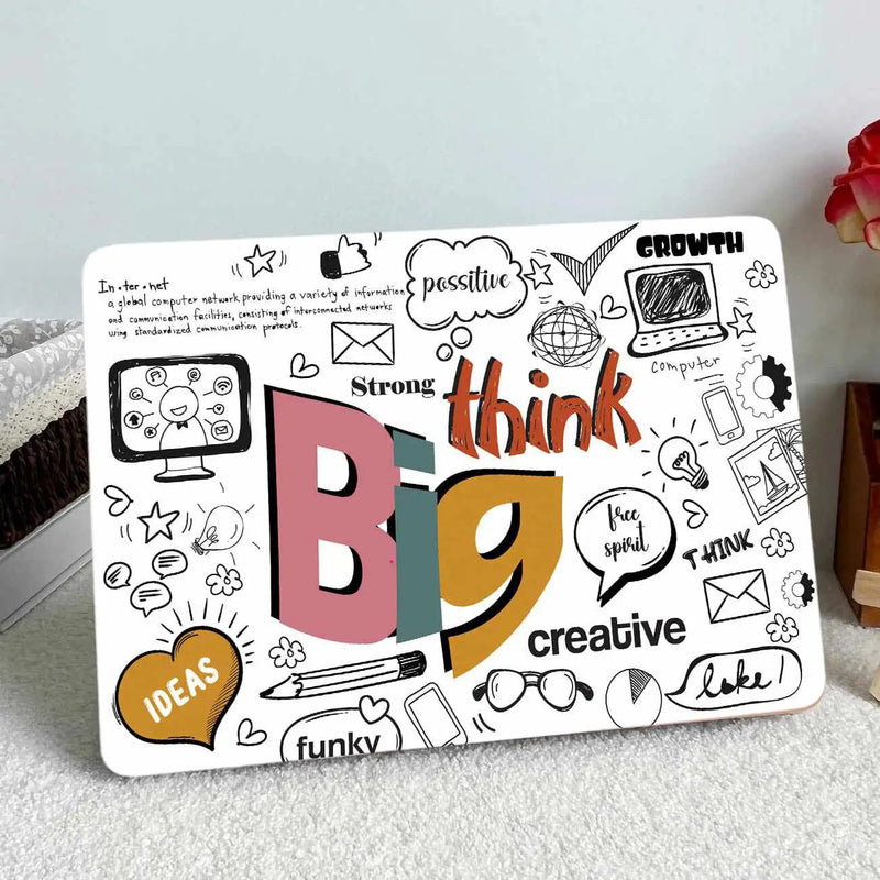 Kotart Think Big Motivational Doodle Art Laptop Skin for Acer Asus Lenovo Dell HP Apple Laptop Upto 16 Inch - HD Printed Vinyl Laptop Stickers for All Laptops (Style04) by Kotart store