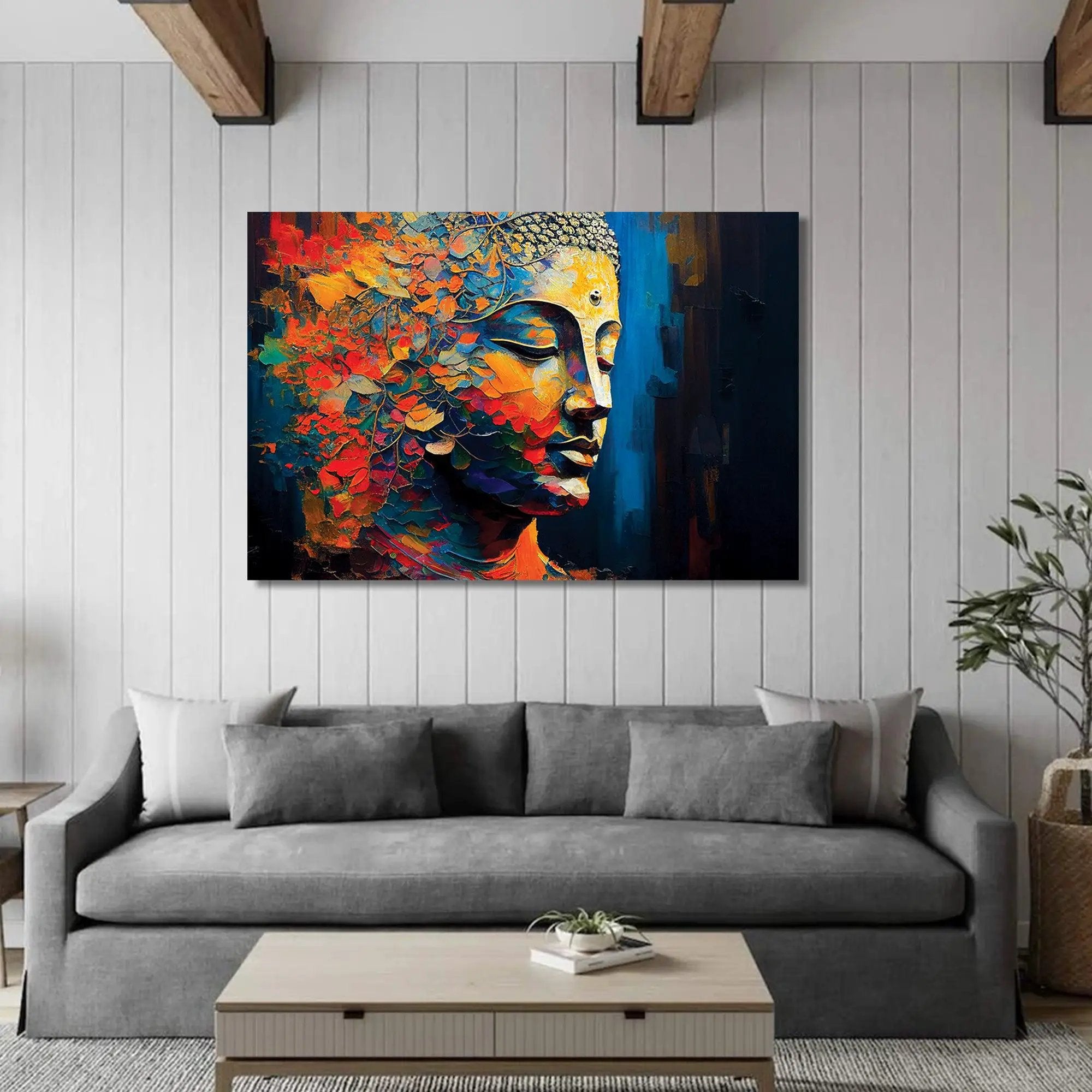 Vibrant Buddha Canvas Prints for Living Room Wall Decor – Kotart