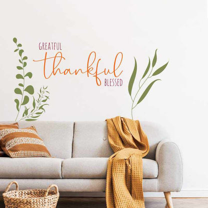 Leaf and Quotes Printed Vinyl Wall Decals / Stickers-Kotart