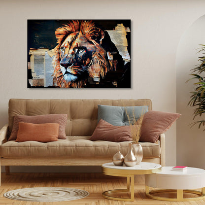 Lion Canvas Art - Large Canvas Painting for Wall Decor-Kotart