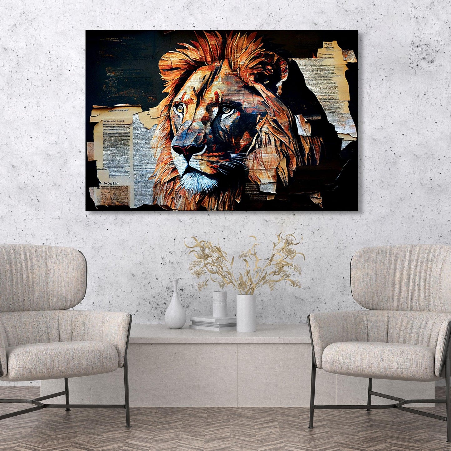 Lion Canvas Art - Large Canvas Painting for Wall Decor-Kotart