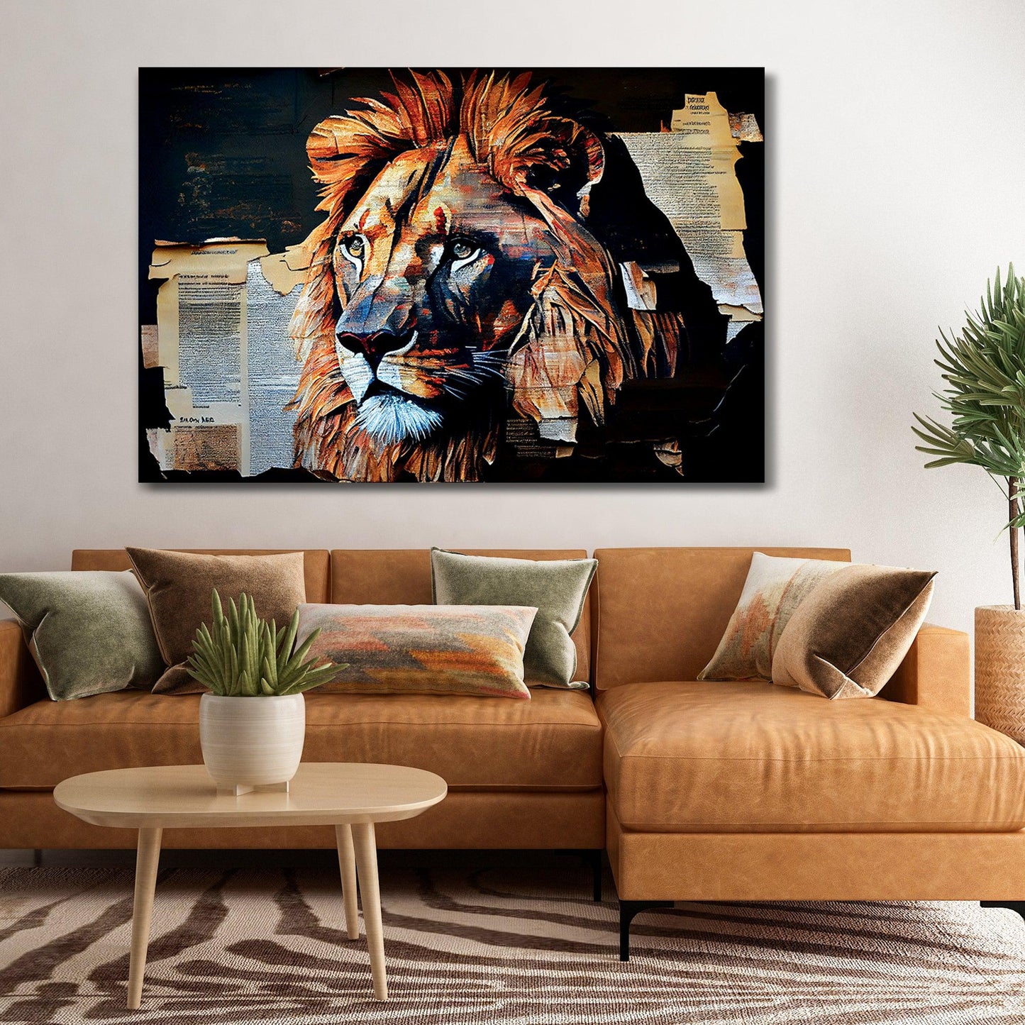 Lion Canvas Art - Large Canvas Painting for Wall Decor-Kotart