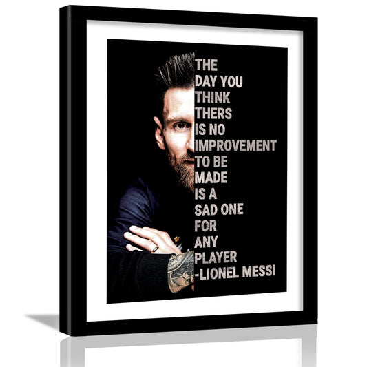 Lionel Messi Quotes Poster with Frame-Kotart