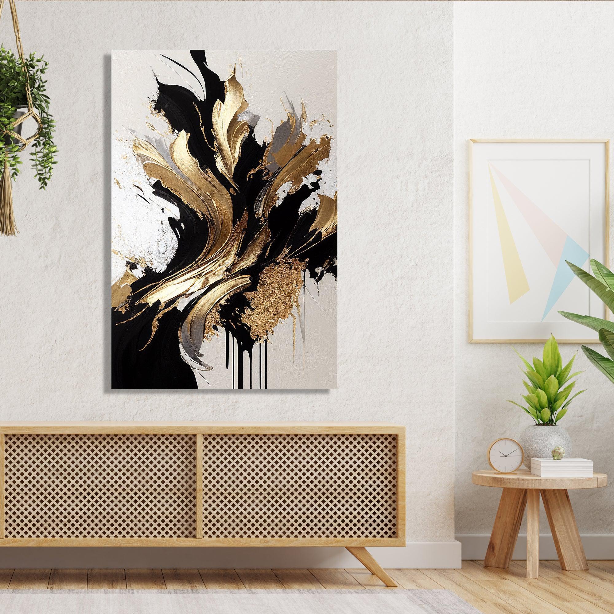 Luxury Golden Pattern Abstract Art Painting for Living Room Bedroom Fa ...