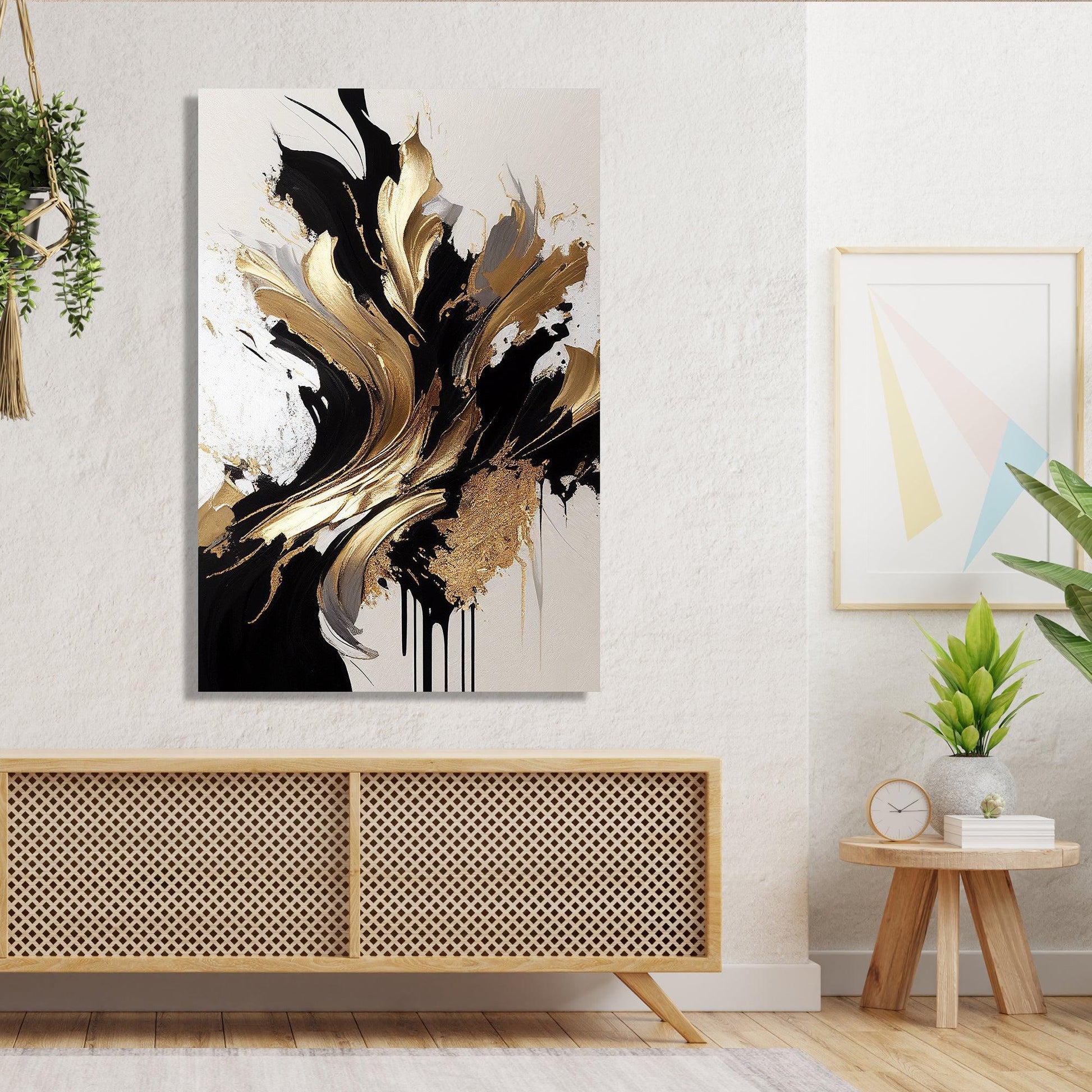 Luxury Golden Pattern Abstract Art Painting for Living Room Bedroom Farmhouse Studio Salon Home and Office Wall Decor - Canvas Painting-Kotart