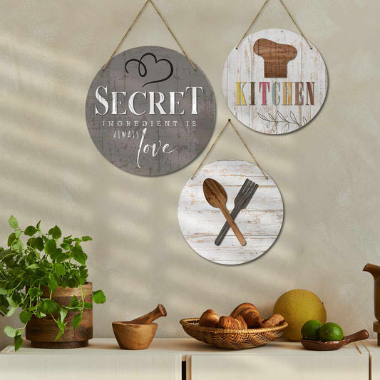 MDF Hangings for Kitchen Wall - MDF Wood Kitchen Signs for Wall Decor-Kotart