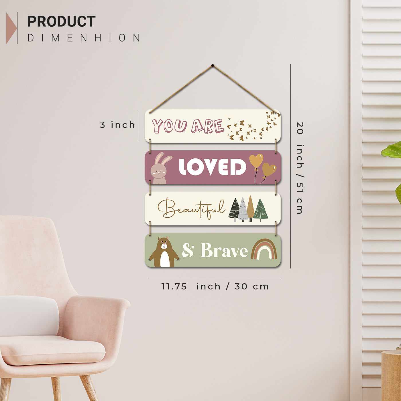 MDF Wood Wall Hangings for Kids Room Wall Decor-Kotart