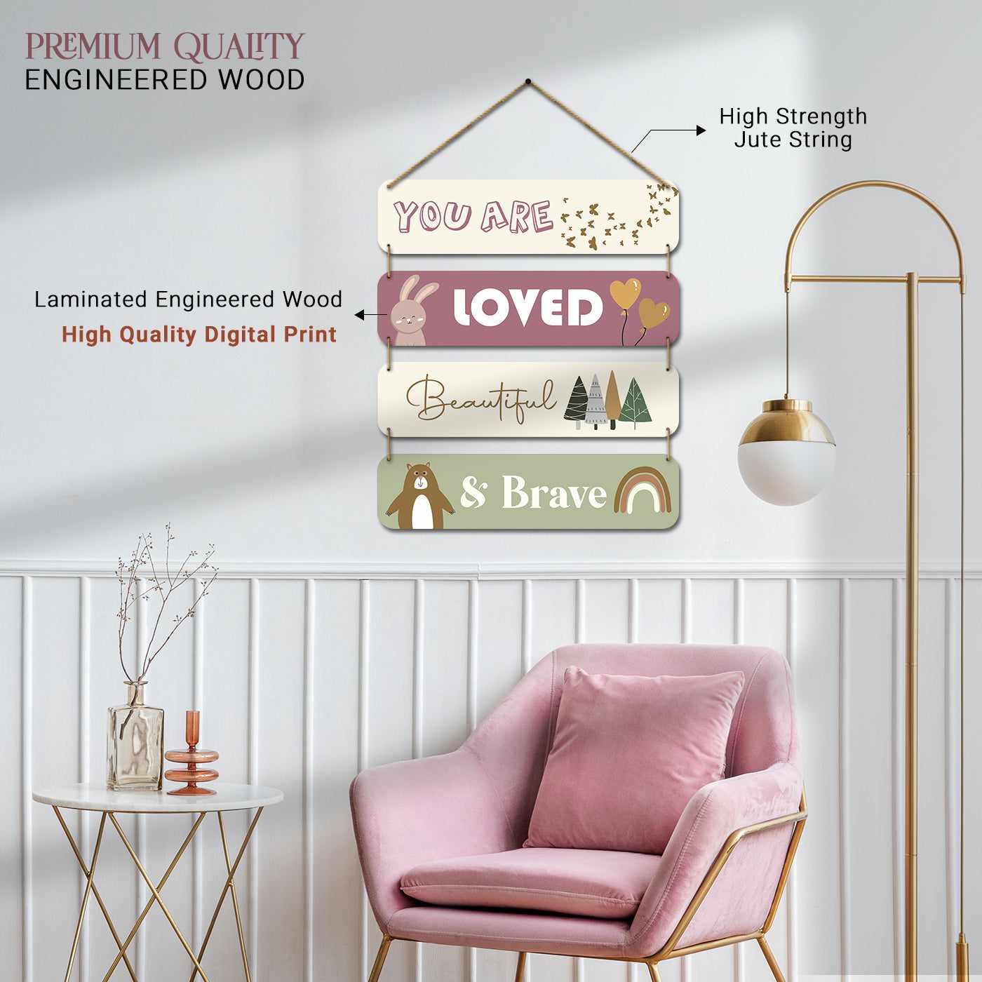 MDF Wood Wall Hangings for Kids Room Wall Decor-Kotart